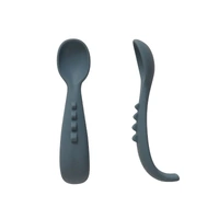 Silicone Comfy Grip Spoons 2pk - Slate Blue