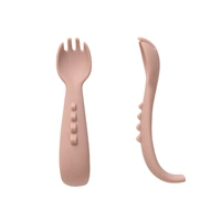 Silicone Comfy Grip Forks 2pk - Dusty Pink