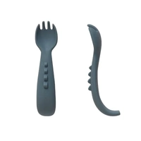 Silicone Comfy Grip Forks 2pk - Slate Blue