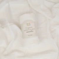All4Ella Organic Cotton Muslin Swaddle - White