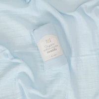 All4Ella Organic Cotton Muslin Swaddle - Baby Blue