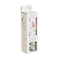 All4Ella Organic Cotton Muslin Swaddle & 2 Pram Pegs - Forest Friends