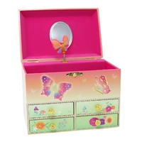 Pink Poppy Rainbow Butterfly Medium Musical Jewellery Box MJB4056