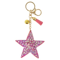 Pink Poppy Star Jewelled Bag Charm