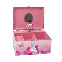 Pink Poppy Unicorn Rainbow Luxury Musical Jewellery Box MJB801