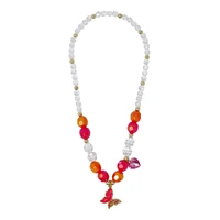 Pink Poppy Butterfly Freinds Necklace