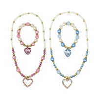 Pink Poppy Dance Pearl Heart Necklace & Bracelet Assorted; One Supplied NBM130
