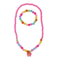 Pink Poppy Sparkle Butterly Necklace & Bracelet Set NBG178