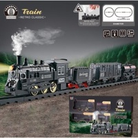 Retro Classic Electric Steam Train Set with Lights & Sounds AA500454