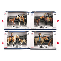 Model Series Farm Animals Horse w/Rider, Foal & Accessories Styles Vary; One Supplied AA500764