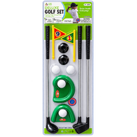 Kids Deluxe Golf Set with 3 Metal Shaft Clubs and Accessories AA500919