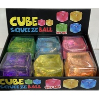Squishy Mega Glitter Cube Assorted Colours; One Supplied AA501219