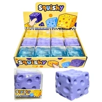 Squishy Maltose 6cm Cheese Block Assorted Colours; One Supplied AA501227