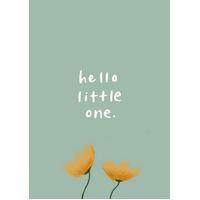 Honeysuckle. Baby Shower Greeting Card 'Hello Little One''