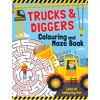Lake Press Colouring and Mazes Book - Trucks & Diggers 3405