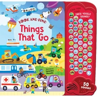 Lake Press Look And Find 50 Button Mega Sound Book - Things That Go