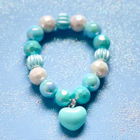 Sweet As Sugar Beaded Bracelet - Blue Heart B07