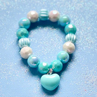 Beaded Bracelet - Blue Heart B07