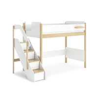 Natty King Single Loft with Storage Staircase - Barley White/Almond