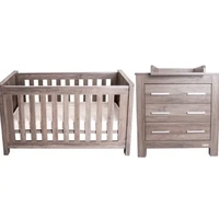 Love n Care Bordeaux Cot, Chest & Mattress Package B - Brown Vintage