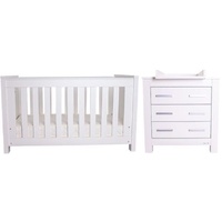 Love n Care Bordeaux Cot, Chest & Mattress Package B - White