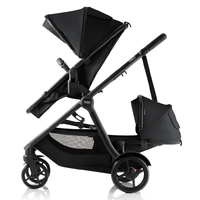 Britax One 2 Stroller Raven Black Melange with Second Seat