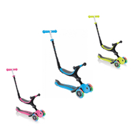 Globber GO UP Foldable Plus LIGHTS Three Wheel Scooter Push Along Assorted Style
