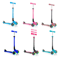 Globber PRIMO Foldable Lights w/Ano TBar Three Wheel Scooter Assorted Style