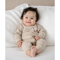 Comfy Baby Zip Growsuit Heather Oat