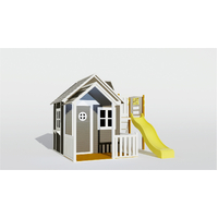 KidzShack JOLLY Shack Cubby House with Slide + Optional Extensions