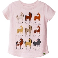 John Deere Horse Breeds Pink T-Shirt Child Size