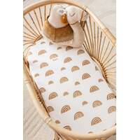 Kiin Fitted Bassinet/Change Mat Sheet - Rainbows Assorted Colours