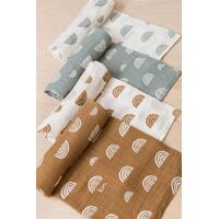 Kiin Organic Cotton + Bamboo Muslin Swaddle Rainbow Assorted Colours