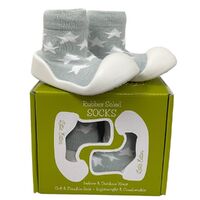 Little Eaton Rubber Soled Sock Grey with Stars Assorted Sizes