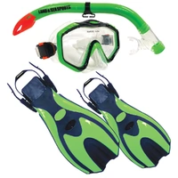 Porpoise Silicone Snorkel Set Including Fins (flippers) and Mask Assorted; One Supplied