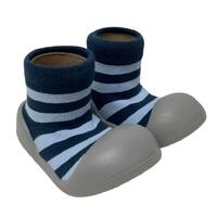 Little Eaton Rubber Soled Socks Navy Stripe Assorted Sizes