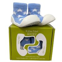 Little Eaton Rubber Soled Socks Blue with Star
