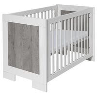 Love N Care Lucca Cot White + Ash with Bamboo Innerspring Mattress 131 x 76 x 13cm