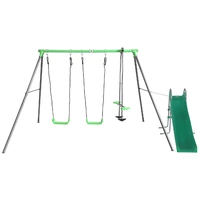 Hurley 2 Metal Swing Set with slide