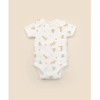 Lummi in Colour Bamboo Short Sleeved Body Suit - Kangaroo & Koala