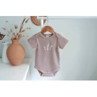 Honeysuckle. Mauve Flower Sprig Bodysuit