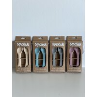 Smoosh Fork & Spoon Set - Assorted Colours