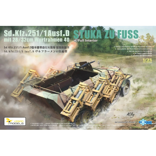Vespid Sd.Kfz.251/1Ausf.D mit 28/32cm Wurfrahmen 40 Stuka Zu Fuss 1:35 Scale Model Kit VSSP-8004