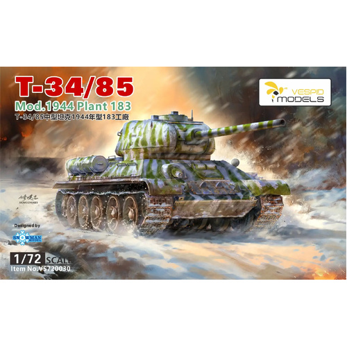 Vespid 1:72 Scale T-34/85 Mod.1944 Plant 183 Model Kit VS720030