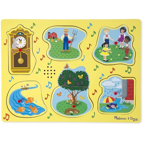 Melissa & Doug Sound Puzzle Nursery Rhyme Yellow 6pc MND735 ** 