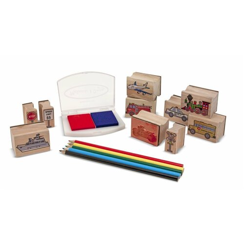 Melissa & Doug Wooden Vehicle Stamp Set MND2409