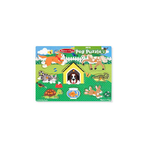 Melissa & Doug Wooden Peg Puzzle Pets MND9053