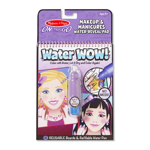 Melissa & Doug On the Go Water WOW! Makeup & Manicures Water-Reveal Pad MND74507