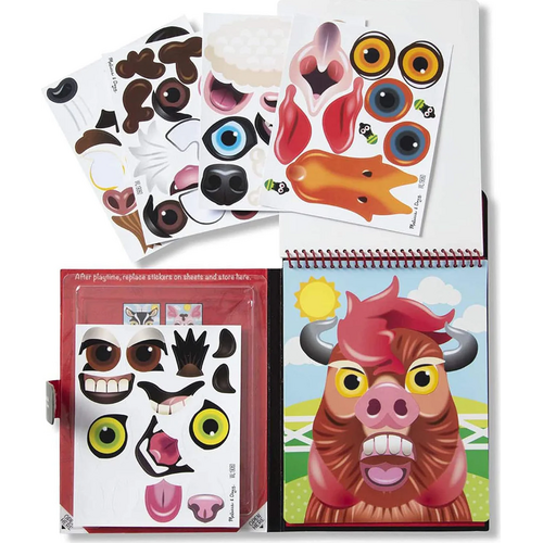 Melissa & Doug On the Go Farm Reusable Sticker Pad Make-a-Face MND30511**