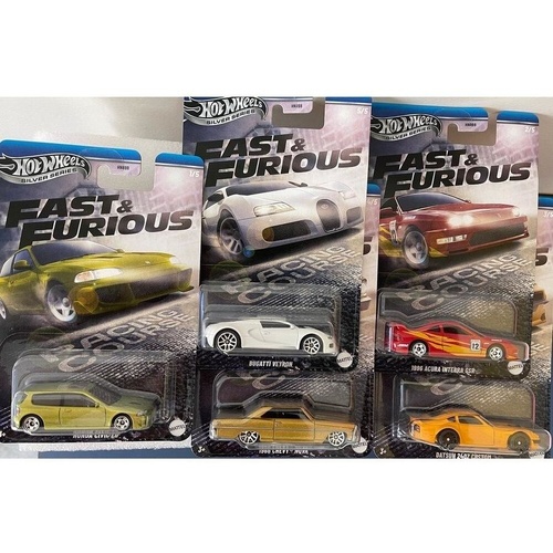 Hot Wheels Silver Series Fast & Furious Racing Course Set of 5 Cars HNR88-956K